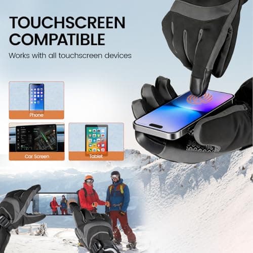immtree Heated Gloves for Men Women, Rechargeable Electric Gloves with Battery (3000mAh x 2) 15s FlashHeat Technology, Waterproof Touchscreen for Winter Ski Hunting Driving Camping, M - Thumbnail 6