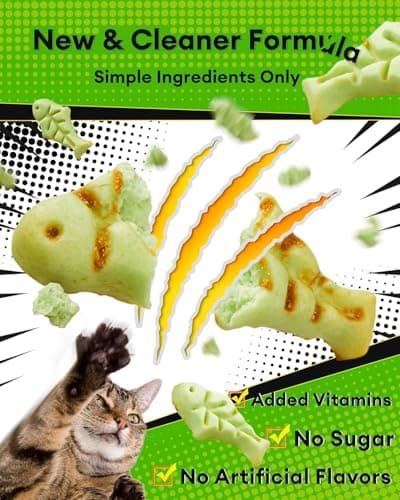 Pawaura Cat Grass Treats for Hairball Control – Natural Chicken & Catnip Biscuits, Low-Calorie Healthy Snacks for Indoor Cats, Digestive & Dental Care (3.53 oz, Chicken) - Thumbnail 4