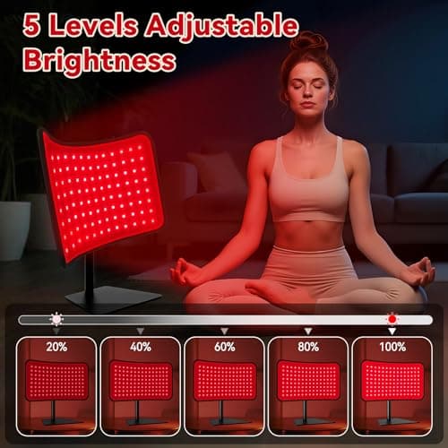 Red Light Therapy for Face Body, 2-in-1 Red Light Panel Device with Belt, 660nm & 850nm Near Infrared Light Therapy Lamp with Remote Control, 5 Adjustable Brightness & Timer, Gift for Women Men - Thumbnail 6