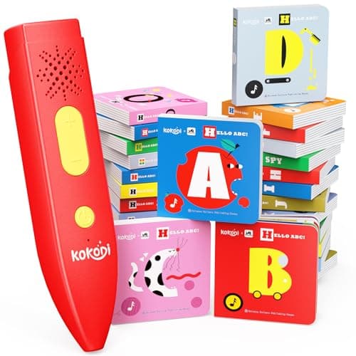 KOKODI Talking Pen 30 Small Books Sets, Interactive Audio Sound Books Kids Learning Electronic Toys for Boys Girls, 30 Palm Books Focused Mini Board Books for Educational Tiny Block Book Learning - Image 1