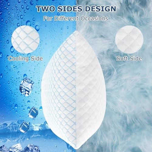 mislili Cooling Pillows Queen Size Set of 2, Adjustable Firm Shredded Memory Foam Queen Pillow, Queen Size Pillows for Stomach Back Side Sleepers, Washable Cover, with Extra Fill - Thumbnail 2