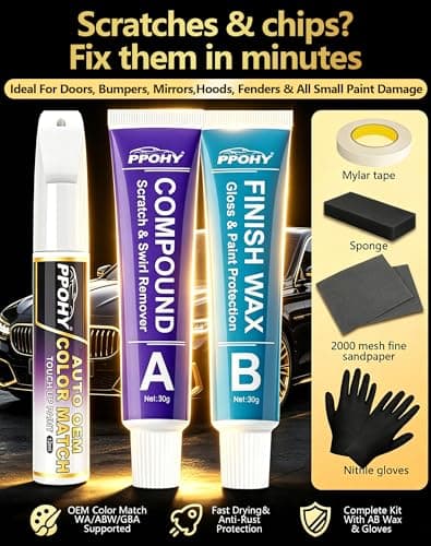 Galactic Aqua (221) Touch Up Paint Pen for Toyota with A/B Wax-PPOHY OEM Exact Match,Complete Scratch Repair Kit,Quick Dry 2-In-1 Tip / Brush,Anti-Rust Waterproof Paint for Camry,Corolla,RAV4,Highlander - Thumbnail 2