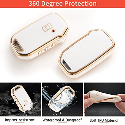 RUABIBAN for Kia Key Fob Cover with Keychain, Soft TPU Key Case Fit for Kia Cerato Ceed Forte NIRO Sorento Seltos Sportage Soul Telluride Remote Smart Key Protector - Thumbnail 3