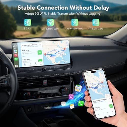 PERPOTAO Wireless CarPlay Adapter 2026, 2-in-1 Convert Factory Wired CarPlay & Android Auto to Wireless, Plug and Play, Auto Reconnect, Compatible with iPhone & Android Phones, USB/USB-C, Dark Grey - Thumbnail 6