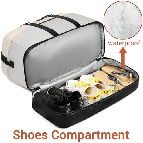IBFUN Weekender Bags for Women, 3PCS 21" Large Travel Duffle Carry On with Crossbody Bag & Toiletry Bag, Water-Resistant Shoe Compartment, Trolley Sleeve, for Business Weekend Overnight Trips - Thumbnail 2