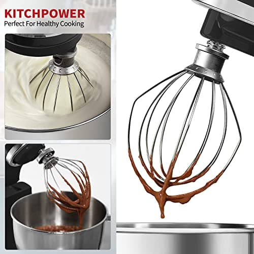 KITCHPOWER K45WW Wire Whip Attachment for Tilt-Head Stand Mixer for KitchenAid Stainless Steel Egg Cream Stirrer, Flour Cake Balloon Whisk - Thumbnail 2