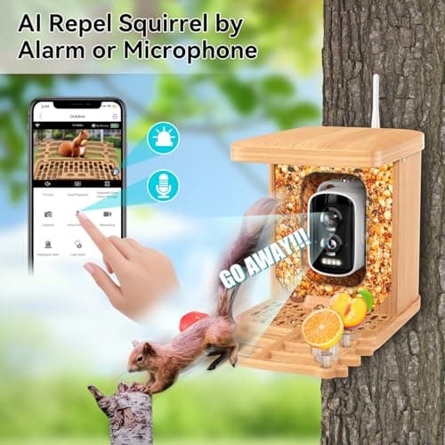 AiQInu Bird Feeder with Camera Solar Powered 4K QHD Live Video Camera AI Recognition Bird House with Camera Auto Record Birds Watching Camera Outdoor Live Stream Birds Lover Gift - Thumbnail 3