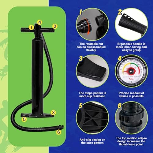 FunWater SUP Inflatable Stand Up Paddle Board Ultra-Light Inflatable Paddleboard with Accessories, Fin, Adjustable Paddle, Pump, Backpack, Leash - Thumbnail 6