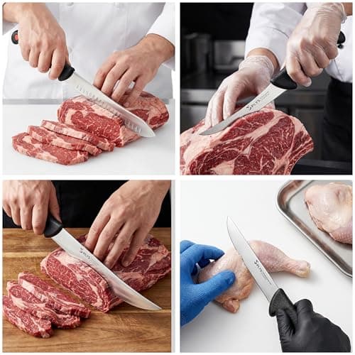 Plys Butcher Knife Set 7-PCS: 6 inch Boning Knife for Meat Cutting and Game Processing - 4Cr13Mov Stainless Steel BBQ and Outdoor Activities Skinning Knives - Thumbnail 2