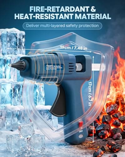 Dual Power 60/100W Hot Glue Gun, Fireproof Anti-Drip Fast Preheating Heavy Duty Industrial Glue Gun with 15 Glue Sticks, Adjustable Power for DIY Craft, Home Repair, Wood, Gift Wrapping - Thumbnail 3