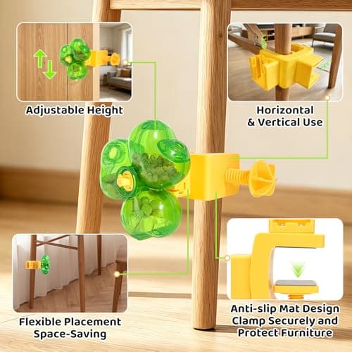 Cat Toy for Indoor Cats, Clover Shape Treat Dispenser,Interactive Puzzle cat Toy for IQ Training,Enrichment Toys as Gifts for Pupies，Cats,Dogs - Thumbnail 6