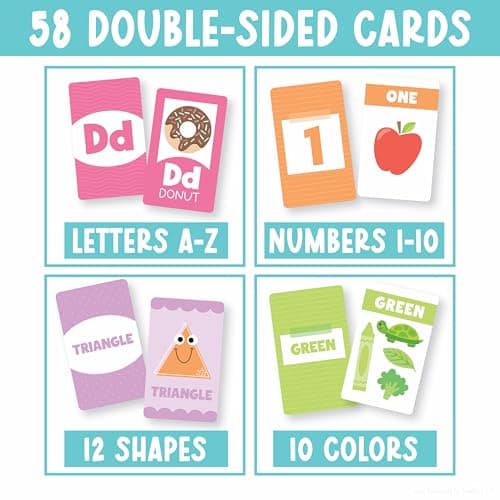 Hadley Designs Alphabet Flash Cards for Toddlers 1-3 - Preschool Learning Activities, Number Color Shapes & ABC Flash Cards for Toddlers 1-3, Daycare Essentials, Homeschool Supplies, Kids Easter Gifts - Thumbnail 3