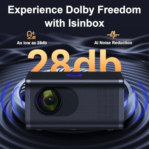 Smart Outdoor Projector with WiFi 6 and Bluetooth 5.3,Auto Focus & Keystone, DoIby Audio,Native 1080P Movie, Portable Proyector Compatible with HDMI/USB/iOS/Android - Thumbnail 4
