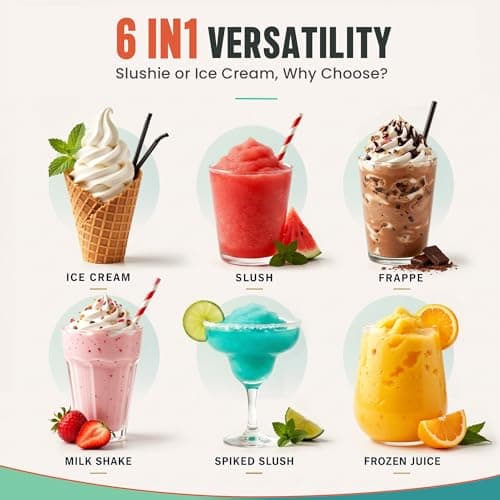 Slushie Machine for Home, 85oz Larger Ice Cream Maker with LED Display, 6 Preset Programs | Auto-Clean, Frozen Drink Machine for Margaritas, Frappes, Milkshakes & Smoothies, No Ice Needed - Thumbnail 3