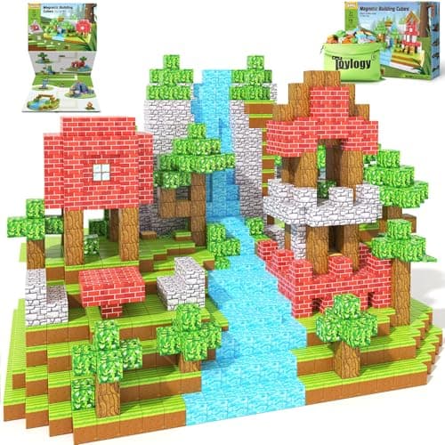 150PCS Magnetic Blocks-Build Mine Magnet World Forest Edition Kids Games for Boys&Girls Age 3-5 4-8 6-8, Magnetic Sensory STEM Toys Tiles for Toddlers Gifts for 3+ Years Old Ideal Construction Toys - Image 1