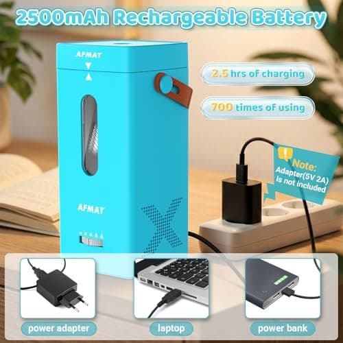AFMAT Electric Pencil Sharpener, Fully Automatic Pencil Sharpener, Auto in & Out, Rechargeable Hands-Free Sharpeners for Jumbo & Colored Pencils (6.5-12mm), Portable for Home/Classroom/Office PSC6 - Thumbnail 5