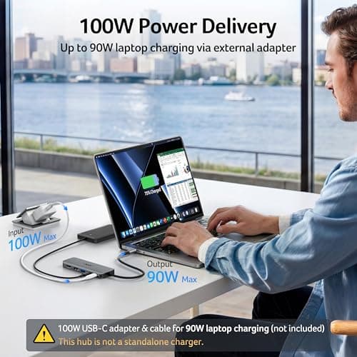 Acer USB C Hub, 5-in-1 USBC to HDMI Adapter with 4K@60Hz, 100W Power Delivery, USB-C 5Gbps & USB-A 3.0 Data Ports, USBC Splitter Docking Station for MacBook Neo/Pro/Air, iPad Pro, iPhone 17 Pro Max - Thumbnail 4