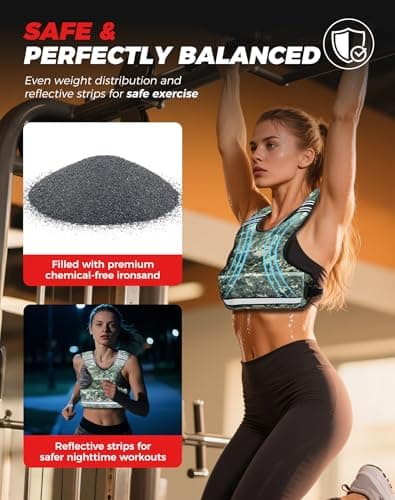 BAGAIL Adjustable Weighted Vest for Women 4-10lb, Comfortable U-Neck Rucking Vest with 6 Removable Weights, Storage Pocket and Reflective Strips for Walking, Jogging, Weight Loss & Home Workouts - Thumbnail 4