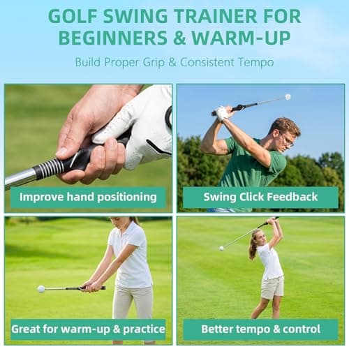 Hibijou Kids Golf Swing Trainer Toy for Backyard & Indoor Play – Retractable Golf Practice Stick with Click Sound, Fun Tempo Training Game for Boys Girls Ages 6+, Beginner Friendly Golf Training Aid - Thumbnail 2