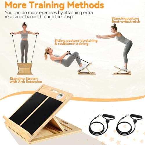 15.7x20 Inches Anti-Slip Slant Boards for Exercise, Adjustable Wooden Slant Board for Calf Stretching with Stretch Strap, for Leg, Knees, Heel, Ankle,Stretching, Plantar Fasciitis (220 LBS Capacity) - Thumbnail 4