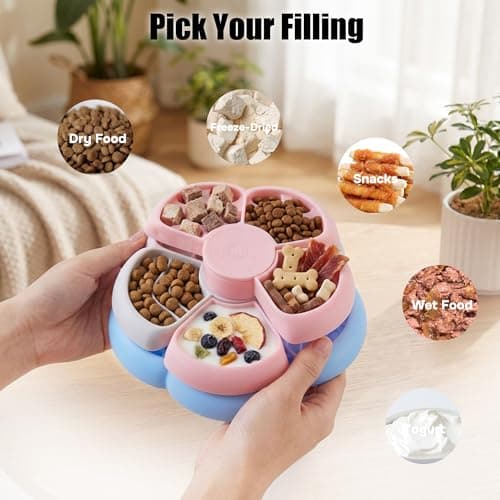 ZOMISIA Slow Feeder Dog Bowl 3 Levels - Non-Slip Puzzle Enrichment Toy for Small Medium Breeds, Reduces Boredom and Anxiety, Colorful, BPA-Free - Thumbnail 3