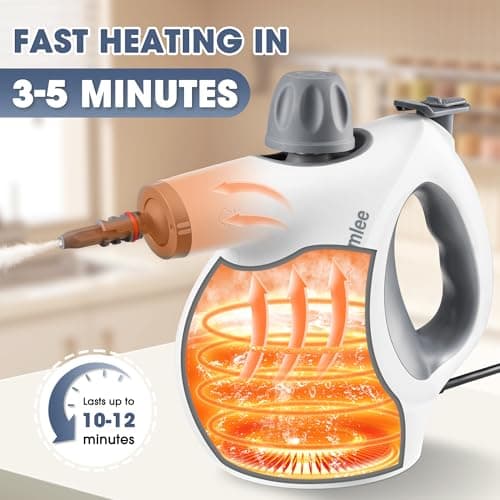 Osumlee Pressurized Handheld Steam Cleaner with 14 pcs Accessories 15.2OZ Multi-Purpose Portable Steamer for Cleaning, Multi-Surface Steamer for Home, Floor, Grout - Thumbnail 2