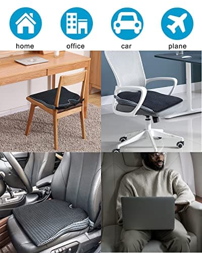 Car Wedge Seat Cushion for Car and Truck Seat Office Chair Wheelchair - Memory Foam Seat Pad for Sciatica Tailbone Pain Relief - Thumbnail 6