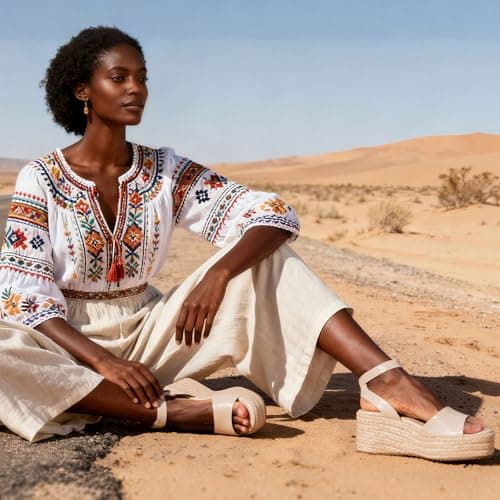 COMFITORIA Wedge Sandals for Women Espadrille Platform Wedge Heels Adjustable Strap Braided Sandal Summer Open Toe Vacation Slip-On Sandals Bohemia Beach Comfortable Dressy Shoes,(Apricot, Size 10) - Thumbnail 6