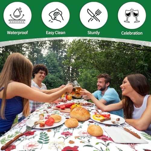 Nimalpal Picnic Table Cover with Bench Covers and Bag - Outdoor Camping Accessories Waterproof Camping Tablecloth with Elastic Edges Fitted Rectangle Tables and Seats - Thumbnail 6
