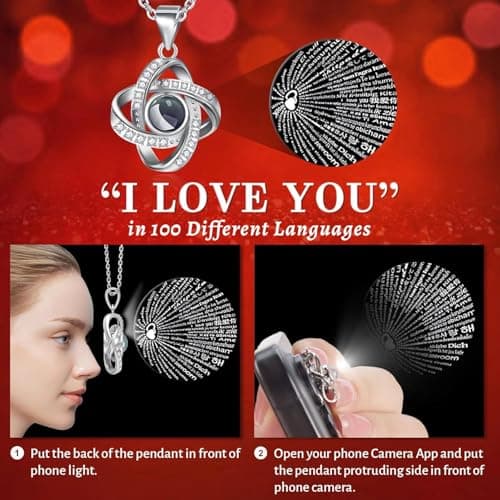 2 Preserved Rose Gift for Women - Eternal Rose with I Love You Necklace - Romantic Birthday Gifts for Girlfriend Mom Her Wife Grandma on Valentines Mothers Day Anniversary Christmas-Red Champagne - Thumbnail 3