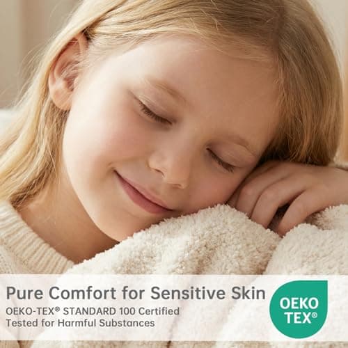 Buttery Soft Knit Throw Blanket 60x80 for Bed or Couch, Reversible Oversized Decorative Blanket, Lightweight Warm Microfiber Knitted Throw for Bedroom, Living Room, Farmhouse Cozy Gift, Ivory White - Thumbnail 4