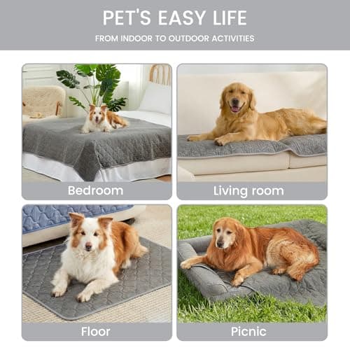 Cozy Bliss Deluxe Leakproof Cooling Blanket for Dogs Q-Max 0.5, Sofa Topper & Couch Protector for Pet, Soft & Durable Washable Pet Cooling Mat for Hot Weather, Charcoal Grey, 30"x70" - Thumbnail 4