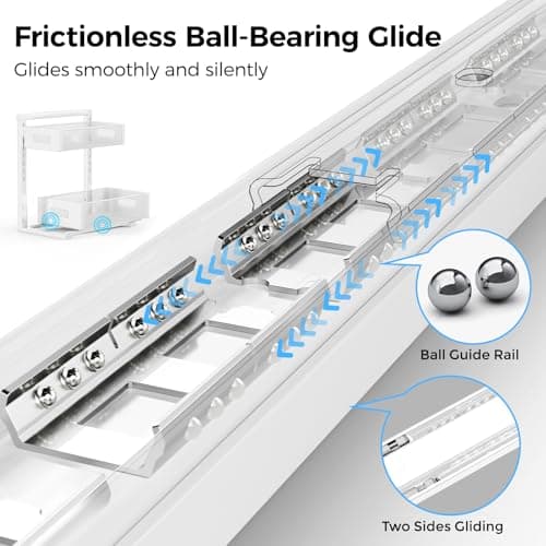 HAIREALM 2 Pack Under Sink Organizer, Adjustable Height Under Sink Organizers and Storage, Smooth & Silent Sliding Out Metal Drawer for Kitchen Bathroom Pantry Cabinet Closet (White) - Thumbnail 3