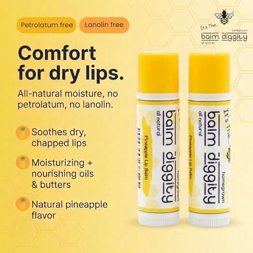 It’s The Balm Diggity Pineapple Lip Balm - Scented Balm Stick for Moisture - Moisturizing Tropical Lip Care with Shea Butter, Coconut Oil, Beeswax, and Jojoba Oil - Smooth Glide for Dry Lips - 2 Pack - Thumbnail 2