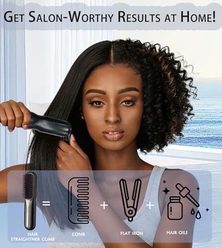 Ctpceept Professional Wireless Straightening Brush，Get Salon-Smooth Hair with 130M Plasma Ions & 3 Heat Settings Features 113% Larger Plates, 30Min Auto-Off, Perfect for Thick/Curly Hair & Travel. - Thumbnail 4