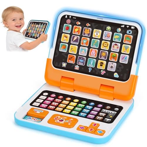 Learning Toy for 1 2 3 Years Old Boys Girls, Learning Laptop Toys for Toddlers Ages 2-4 with Music & Sound, 2-in-1 Early Educational Laptop with a Detachable Tablet, Gifts for Age 12-18 Months - Image 1