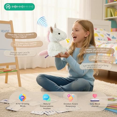 KOWSI® AI Interactive Talking Unicorn Plush – 1.4LB Microwavable Heatable Stuffed Animal with Tourmaline Lavender Heat Pad - 12" Educational STEM Toy to Learning Language Voice-Activated - Thumbnail 2