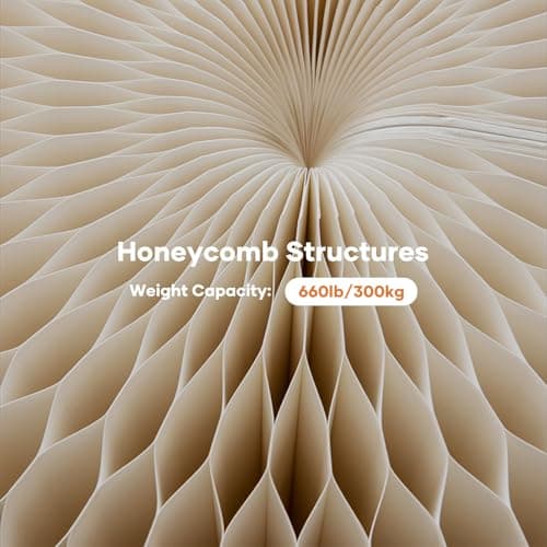 NOONTIDE Folding Stool - 12Inch Home Furniture 660lb Load Capacity Foldable Paper Stool Eco-Friendly Kraft Paper Honeycomb Design,Foldable to 1.2",Brown Modern Minimalist Stool for Living Room(White) - Thumbnail 5