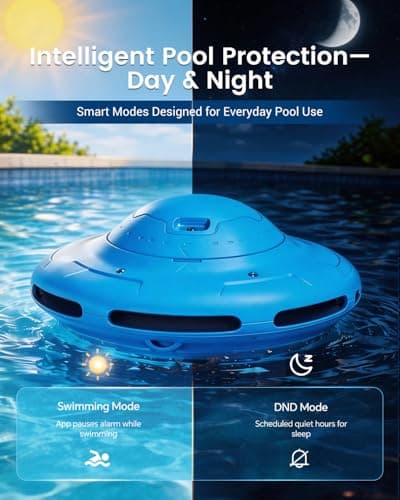 Smart Pool Alarm with App for Inground & Above Ground Pools, Adjustable Sensitivity Water Detection Alarm up to 20x40ft, 85dB+ Safety Alerts for Kids, Pets & Accidental Entry(Blue) - Thumbnail 4