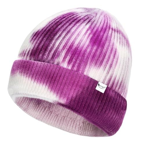 IVYWNT Winter Beanie Hat for Men Women - Unisex Soft Warm Knit Beanie, Daily Cuffed Cap for Cold Weather, Purple - Image 1