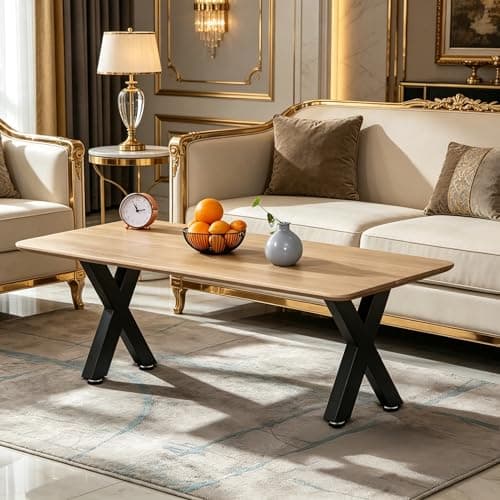 SNYXXOZ Coffee Table Legs 16H x 11.7W Heavy Duty Metal Bench Legs, X- Shape Dining Table Kitchen Table Office Desk Table Base Replacement with Adjustable Feet Pads Screws 1000 LBS Load Black Set of 2 - Thumbnail 5