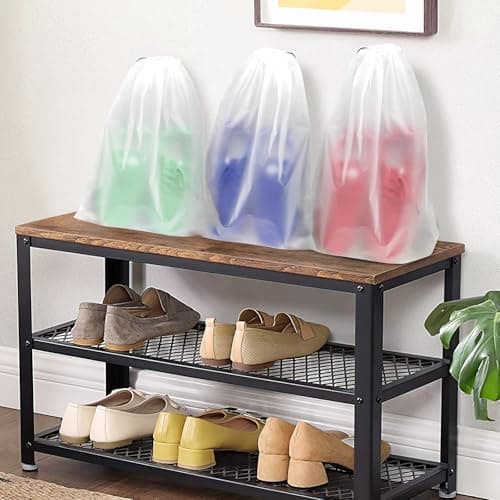 50 Pack Shoe Bags for Travel, 15.7" x 11.8" Large Clear Travel Shoe Bag Vacation Essentials Cruise Essentials Portable Drawstring Packing for Men & Women - Thumbnail 5