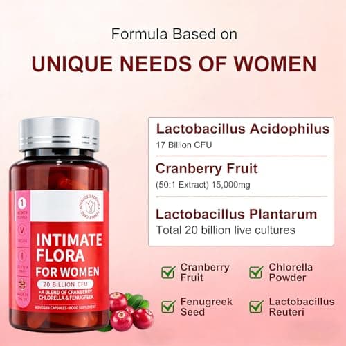 ElixAid Vaginal Probiotic Supplement - Supports Healthy Vaginal pH, Fresh Odor & Balanced Flora for Women, Urinary Tract Health with Prebiotics & Lactobacillus Probiotic Blend - 20 Billion CFU - Thumbnail 6