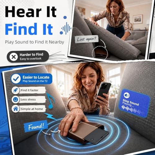 UQO Wallet Tracker Card, Works with Apple Find My, Wireless Charging Rechargeable Item Finder for Wallet, Passport & Travel, iOS Only - Thumbnail 3