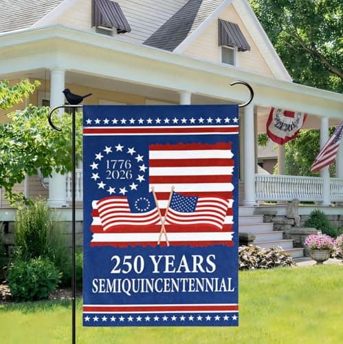 250 Anniversary USA Flag - 4th of July Decorations - 12x18 Inch Patriotic Garden Flag, Double Sided American Flag for Independence Day 1776-2026 250th USA Birthday Yard Porch Lawn Outdoor Decor - Image 1