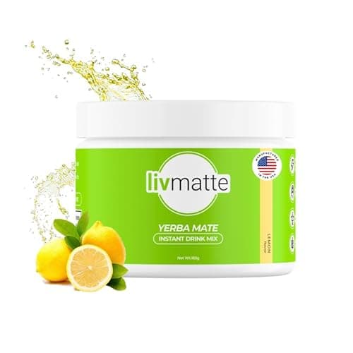 Liv Matte Yerba Mate Instant Tea Powder - Natural Caffeine, Sugar-Free, Mental Focus - Lemon, 30 Servings - Image 1