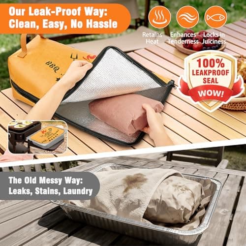 Betoores 21in BBQ Blanket for Resting Meat, Thermal Insulated Smoked Meat Bag for Turkey, Beef, Brisket and Pork Shoulder, Portable Outdoor Camping Picnic Kitchen Supplies, Ideal Gift for Men - Thumbnail 2