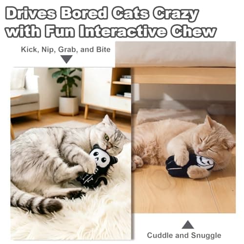 Retro Shaw Catnip Toys, 4 Pack, Fun Cat Toys with Crinkle Sound Inside, Ideal Interactive Kitten Toys for Indoor Cat Nip Kitty Kicker Pet Toy, 3.7Inches - Thumbnail 3