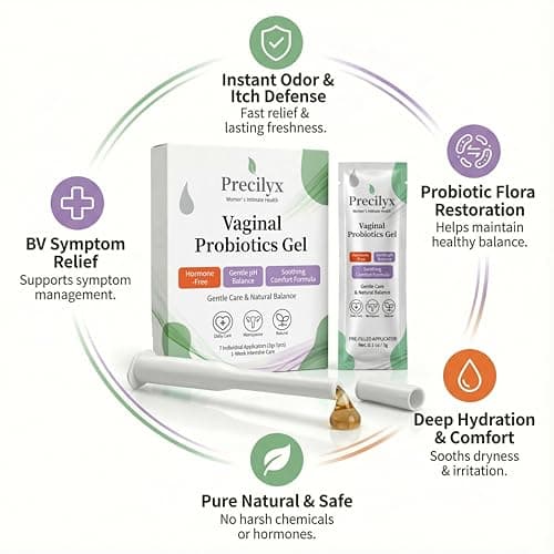 Precilyx Vaginal Probiotics Intimate Care Gel for Women with Boric Acid Odor Control,Itch Relief & pH Balance Hormone-Free | BV & Yeast Infection Care | Dryness Moisturizer,7 Pre-Filled Applicators - Thumbnail 6