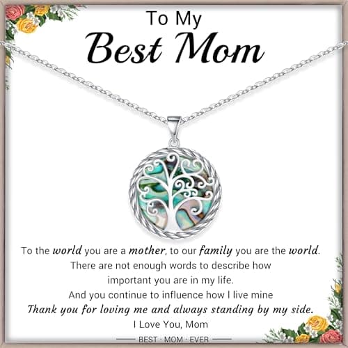 Btysun Mom Gifts, Mothers Day Gifts for Mom Tree of Life Necklace for Women Mama Necklace with Family Tree Pendant Anniversary Christmas Jewelry Stocking Stuffers for Moms - Image 1